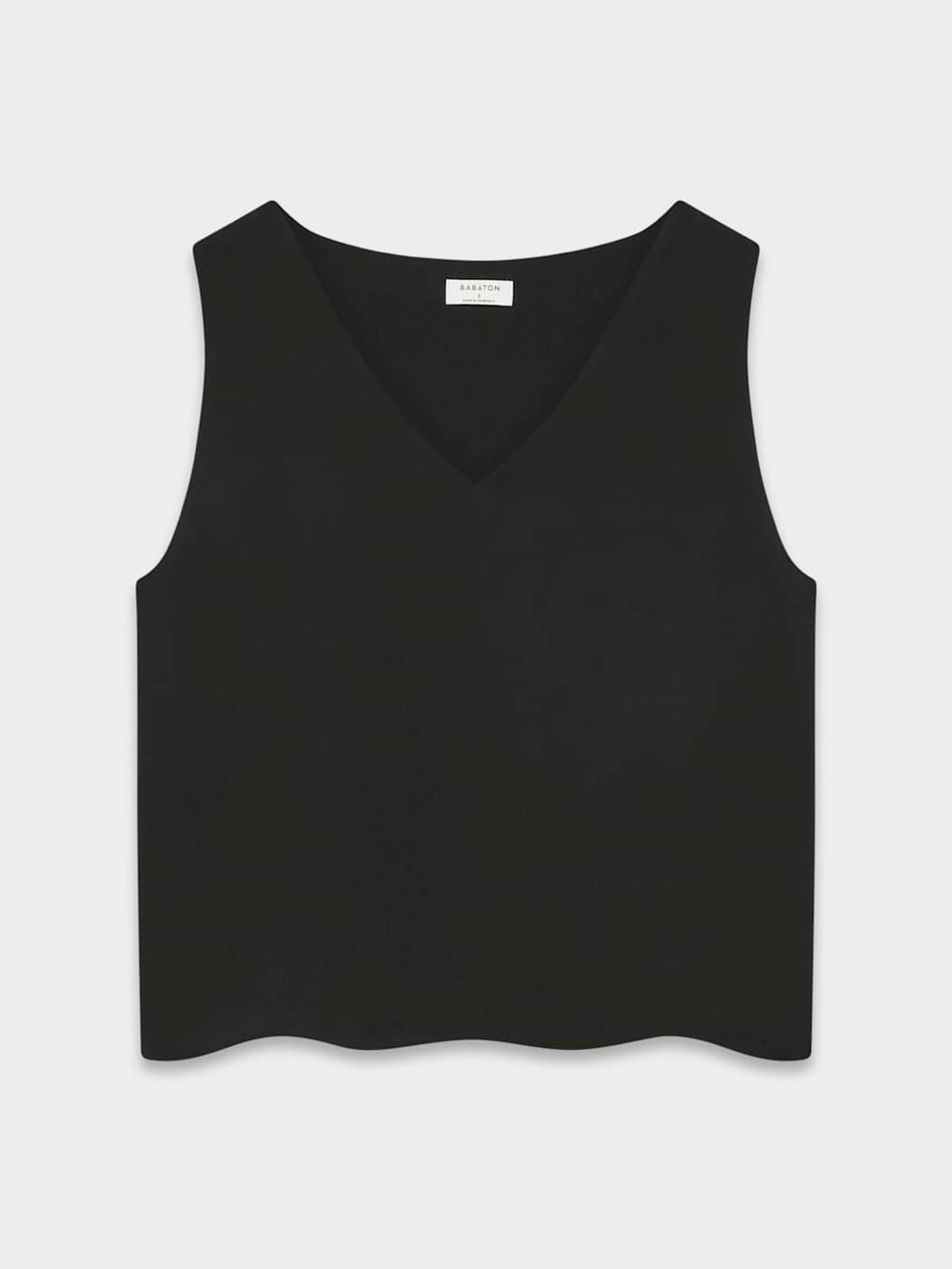 Aritzia Babaton Black Sleeveless V-Neck Tank Shell Top XS “Inscribe Top”